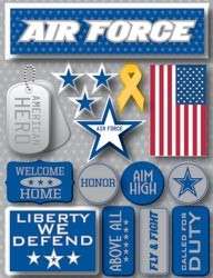 New K&Company Armed Forces EMBOSSED FOIL MILITARY STICKERS  