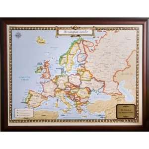    Personalized and Framed Europe Travel Map Set