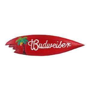  Budweiser Beer Surfboard Wooden Wall Hanging Tiki Bar 