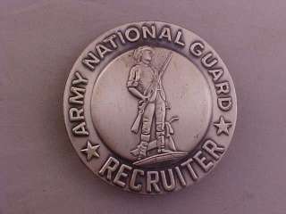 US ARMY NATIONAL GUARD Recruiter Pin Pinback Badge NR  