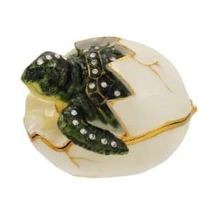  Stunning Jeweled Sea Turtle Hatchling Hinged Trinket Box 