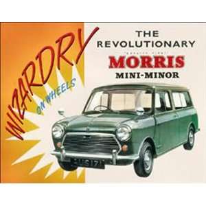  Morris Mini Minor Tin Metal Sign  Wizardry on Wheels