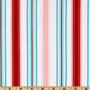   Spice Stripe Red/Turquoise Fabric By The Yard Arts, Crafts & Sewing