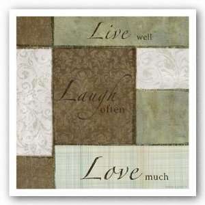  Sage/Earth   Live Laugh Love by Kristin Emery 12x12 Art 