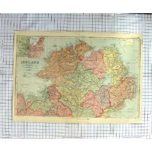  ANTIQUE MAP c1885 IRELAND PLAN BELFAST LOUGH NEAGH