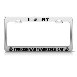 Turkish Van/ Vankedisi Cat Chrome Metal license plate frame Tag Holder