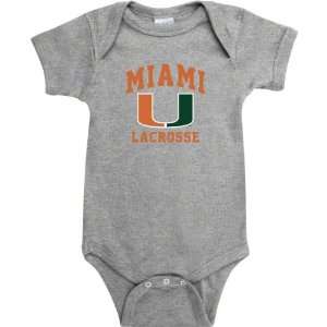 Miami Hurricanes Sport Grey Lacrosse Arch Baby Creeper 