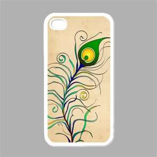 NEW iPhone 4 Hard Case Cover PEACOCK FEATHER Art 06  