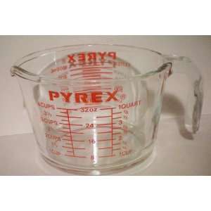 Pyrex 4 cup Measuring Cup Handled with RED Print    Smaller Batter 