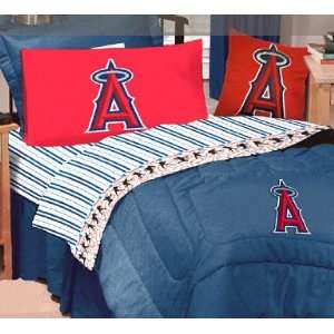 Los Angeles Angels of Anaheim Blue Denim Queen Size Comforter and 