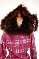 Tulle Tulip $1790 Fur Trim Down Jacket Coat 38 M LALIC  