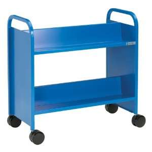    Double Sided Sloping Shelf Book Truck Four Shelves