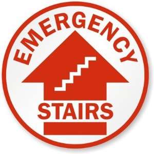  Emergency Stairs with Arrow SlipSafe Vinyl Anti Skid Sign 