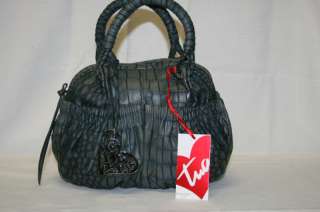 Tua Braccialini Noce Gray Leather Italian Handbag $275  