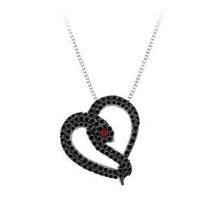   Diamond with 0.03 ct. Ruby Snake Pendant Chain Katarina Jewelry