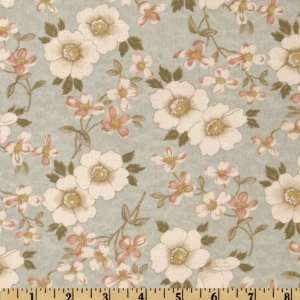  44 Wide Blossom Lane Floral Grey Fabric By The Yard 