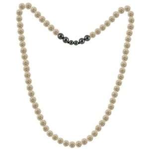 Tresor Paris Candor Gold and Crystal Necklace with Magnetite Beads