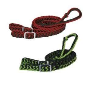  Weaver Leather KNOTTED BARREL REIN,LIME GR/BK Sports 