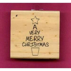   Tree Rubber Stamp Mounted on 2 ¾ X 2 ¾ Block Arts, Crafts & Sewing