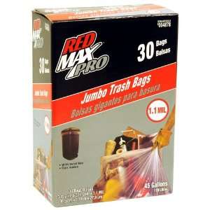    Red Max 30 Count 45 Gallon Clear Jumbo Trash Bags