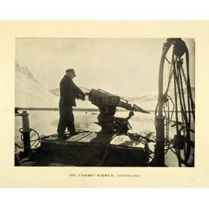1907 Halftone Print Whaler Harpoon Weapon Spitsbergen Svalbard Norway 
