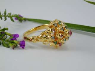 ELEGANT SIAM PRINCESS STYLE 24K Gold GP Thai Ring Sz:6  