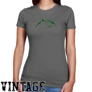  Le Moyne College Dolphins Ladies Charcoal Distressed Logo 