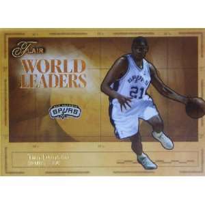 Tim Duncan 03 04 Flair World Leaders Card #2 Sports 