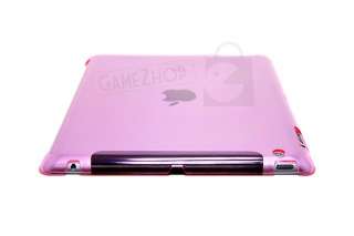 Hard Crystal Pink Case Skin Work with Smart Cover for Apple iPad 2 