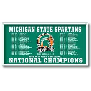   Basketball National Champions Green 18 x 36 Schedule Banner