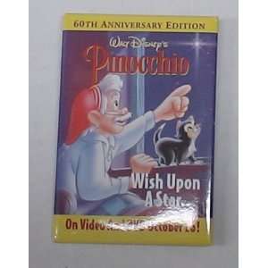  DISNEY PINOCCHIO DVD RELEASE BUTTON 