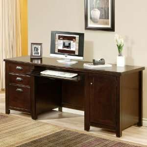   Furniture Tribeca Loft Wood Credenza Desk in Cherry: Office Products