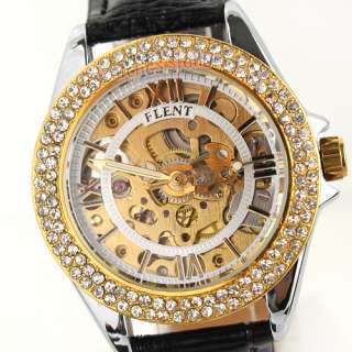Women Automatic Mechanical Watch Crystals Skeleton Gift  