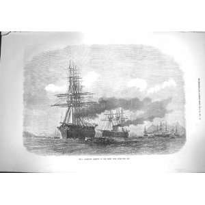 1871 War Ships Agincourt Pearl Rock Gibraltar Bay 