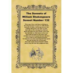   10cm) Art Greetings Card Shakespeare Sonnet Number 132: Home & Kitchen