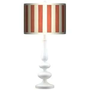  Seaside Stripe Red Giclee Paley White Table Lamp: Home 