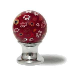   Art Glass Knob   Ruby Red w/ Flowers LAK 010 DR: Home Improvement