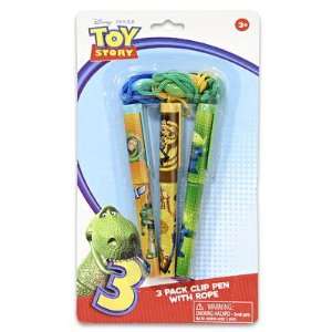  3pk Toy Story 3 Clip Pens with Rope   For Age 3 + Office 