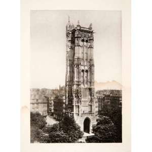  1898 Photogravure Tour Saint Jacques Paris France Tower 