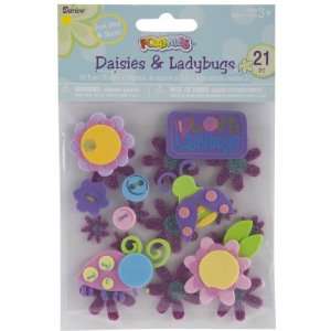    Foam 3D Stickers 21/Pkg Daisies And Ladybugs: Everything Else