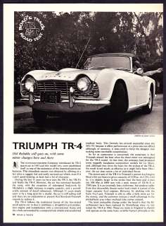 1964 Triumph TR4 Convertible Road Test & Tech Data  