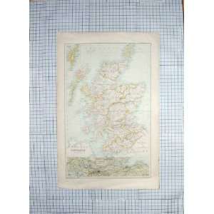   : ANTIQUE MAP c1790 c1900 SCOTLAND GLASGOW EDINBURGH: Home & Kitchen