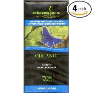 Endangered Species Butterfly Chocolate Bar   Dark, 3 Ounce (Pack of 4 