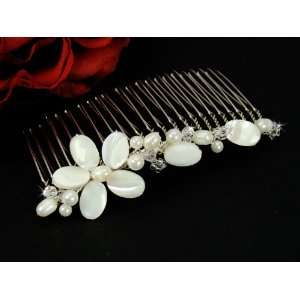    Pearl and Shell Bridal Comb   Beach Wedding Hair Comb Beauty