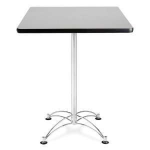 Square Cafe Table Chrome Base 30 x 30 Gray Nebula Top 