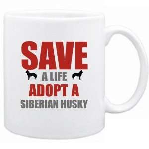   New  Save A Life , Adopt A Siberian Husky  Mug Dog: Home & Kitchen
