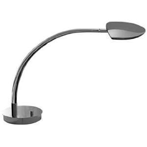  Mondoluz Pelle Curve Chromium Round Base LED Desk Lamp 