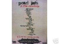 PEARL JAM 25 LIVE RECORDINGS TOWER RECORDS U.S POSTER  