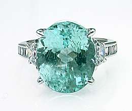 Gorgeous Paraiba Tourmaline and Diamond Ring  