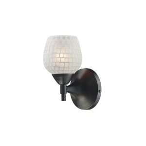  Celina 1 Light Sconce In Dark Rust With White Glass: Home 